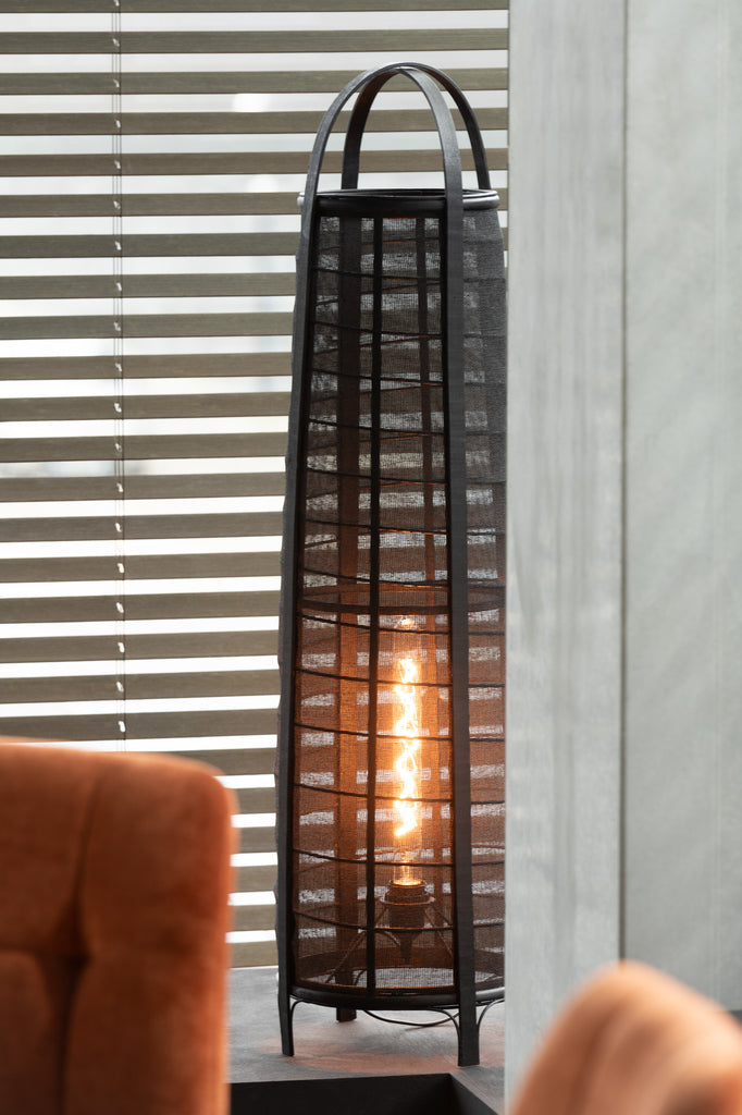 Vloeramp Don Katoen Bamboe Zwart J-Line - Vloerlamp - J-Line - livinglovely.nl