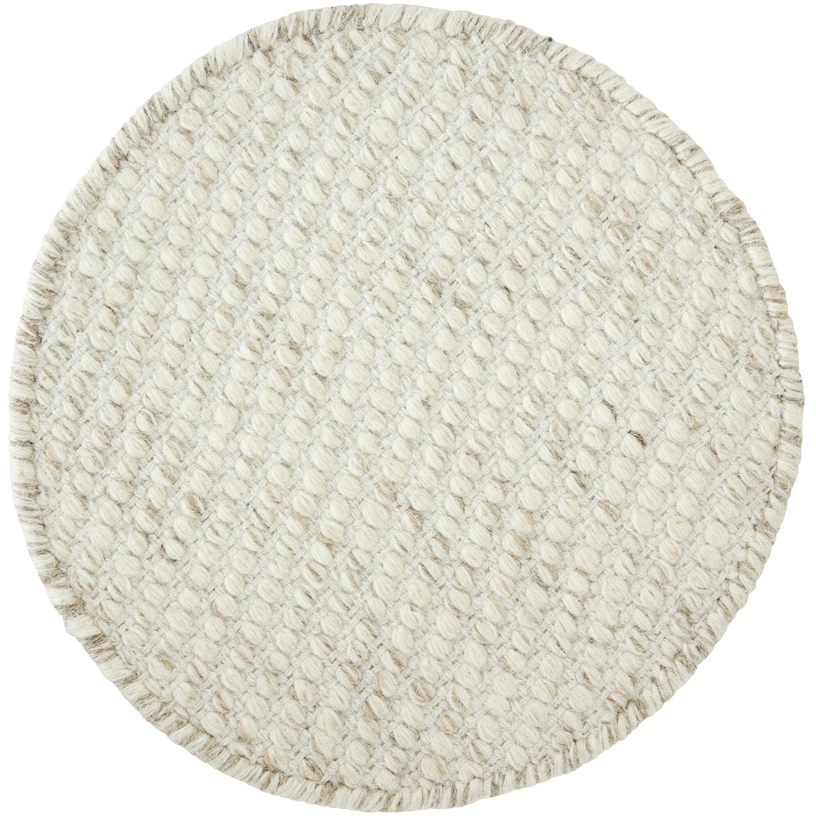 Vloerkleed Asuri Ivoor Rond 150cm van MUST Living, volledig in beeld op een neutrale achtergrond