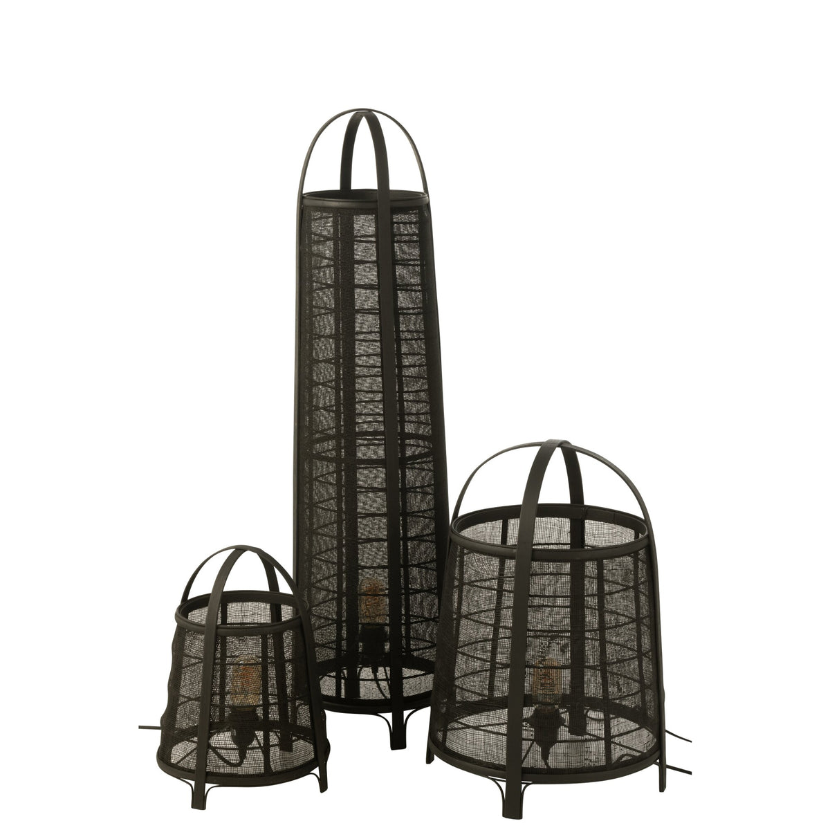 Vloerlamp Don Katoen Bamboe Zwart H 100cm J-Line