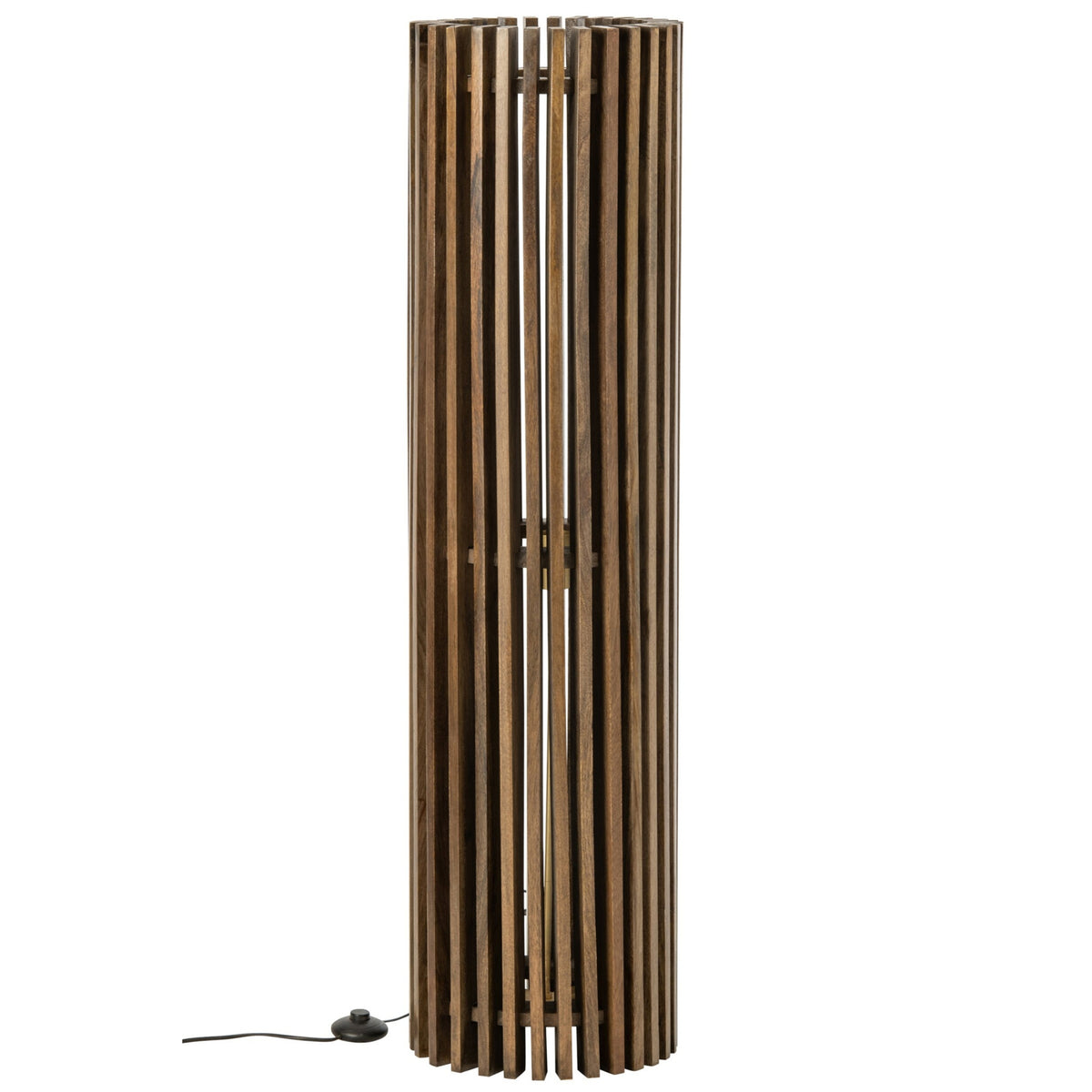 Vloerlamp Geribbeld Mangohout Donkerbruin J-Line