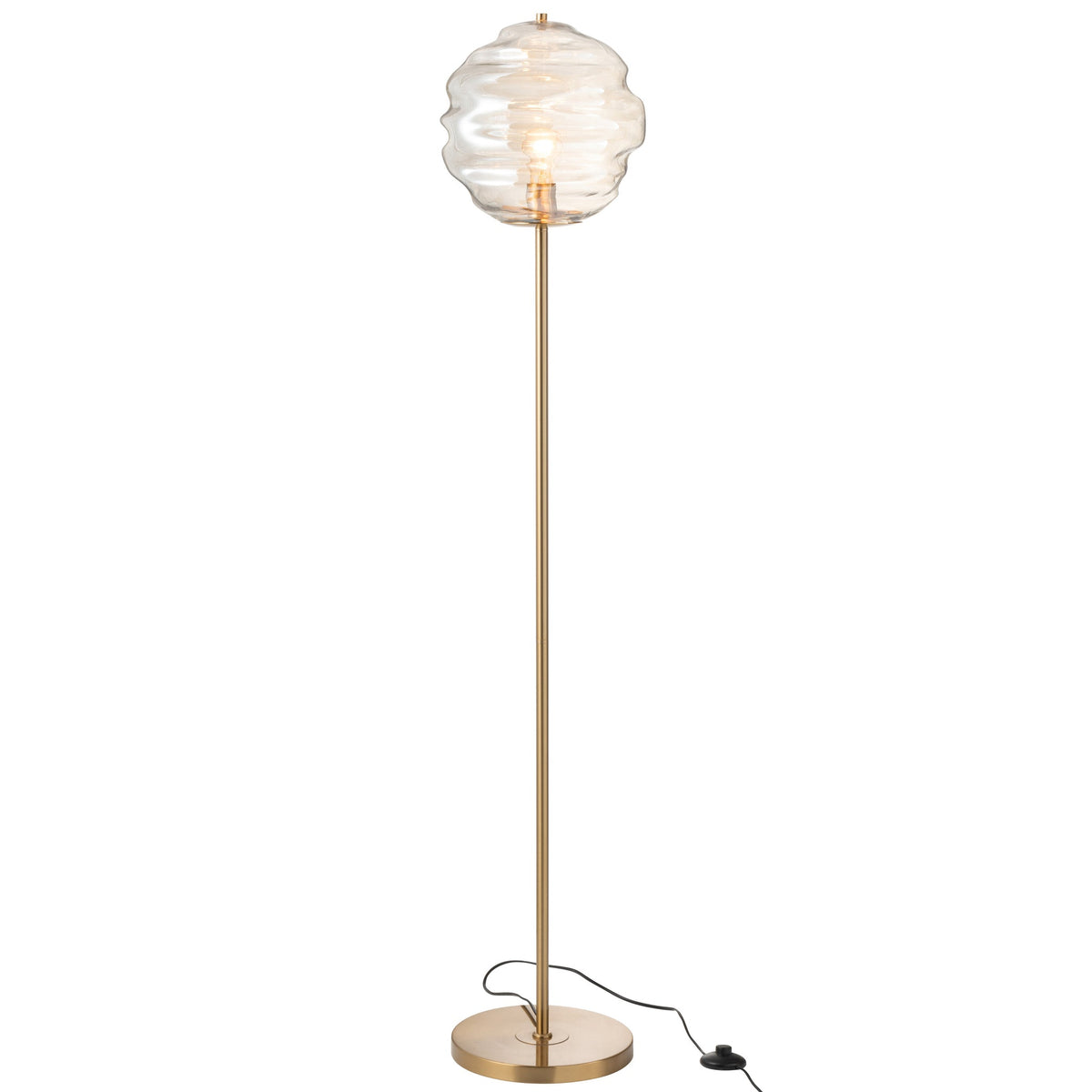 Vloerlamp Glas Licht Cognac H156cm J-Line