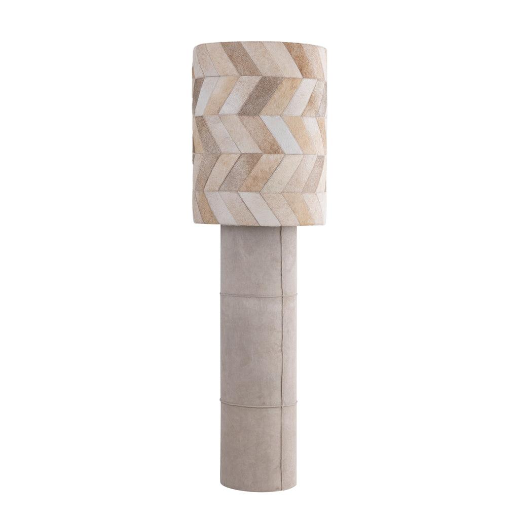 Vloerlamp Joanne - 45x45x150 cm - Suede - Beige Patched PTMD - Vloerlamp - PTMD - livinglovely.nl