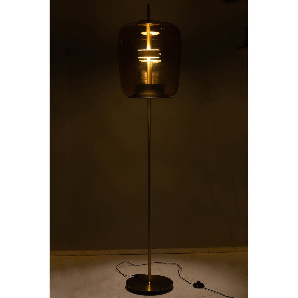 Vloerlamp Led Glas Bruin H 168cm J-Line