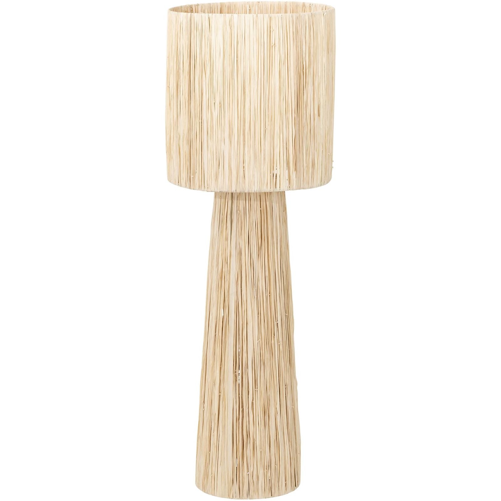 Vloerlamp Marbella van MUST Living in naturel, palmblad, volledig in beeld op een neutrale achtergrond