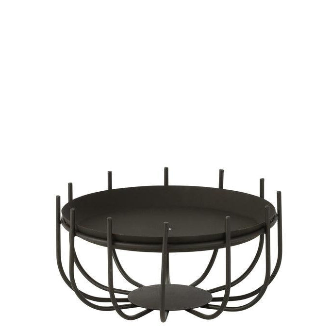 Vuurkorf Laag Ijzer Zwart Small - Buitenhaard - J-Line - livinglovely.nl