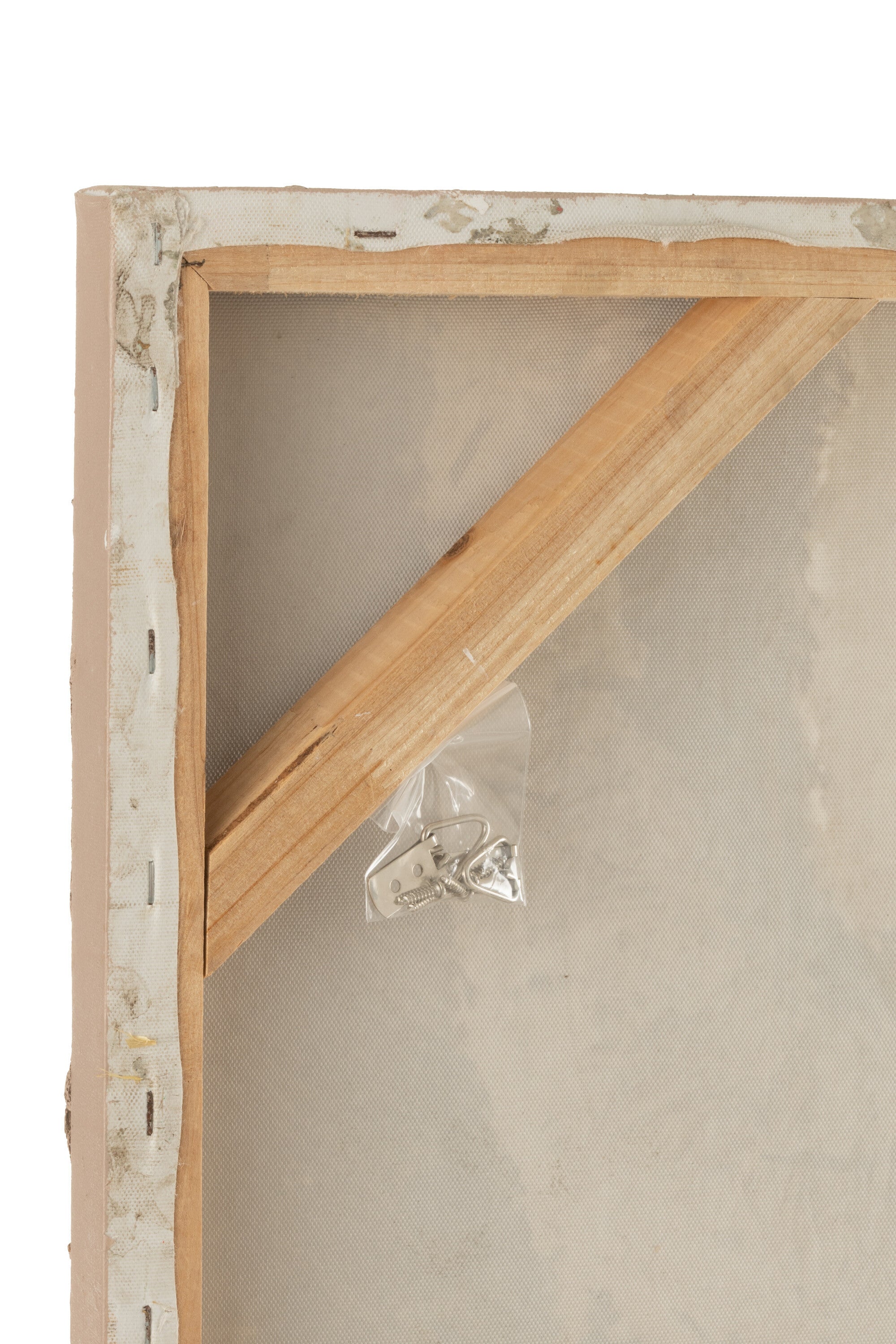 Wanddecoratie Ibiza Canvas/Verf Creme/Wit Set van 2 - Schilderij - J-Line - livinglovely.nl