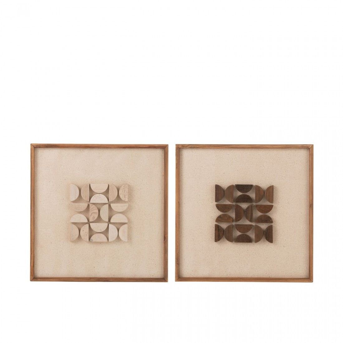 Wanddecoratie Rob Dennenhout/Canvas Wit/Naturel Set van 2 - Schilderij - J-Line - livinglovely.nl