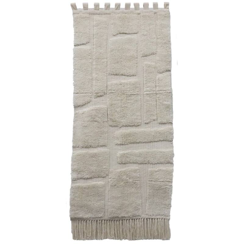 Wandkleed Jeda Blokken Katoen Ivoor 77x2x180cm - Wanddecoratie - Living Lovely - livinglovely.nl