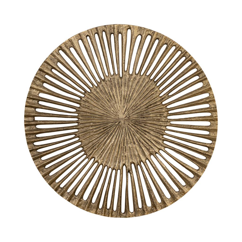 Wandpaneel Marjun L - Ø90cm - Aluminium - Goud - PTMD - Wandpaneel - PTMD - livinglovely.nl