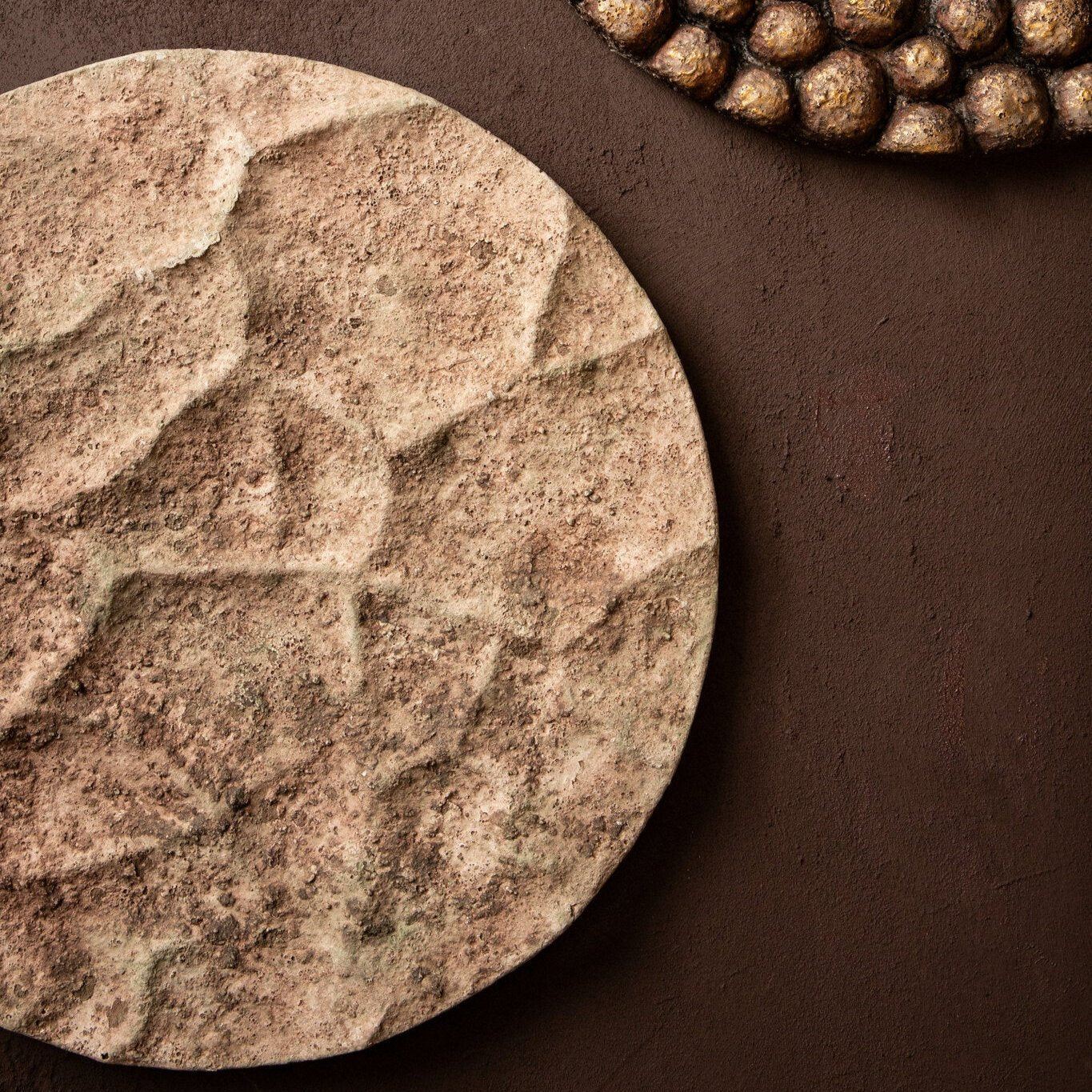 Wandpaneel Rafet S - Ø50cm - Cement - Grijs PTMD - Wandpaneel - PTMD - livinglovely.nl