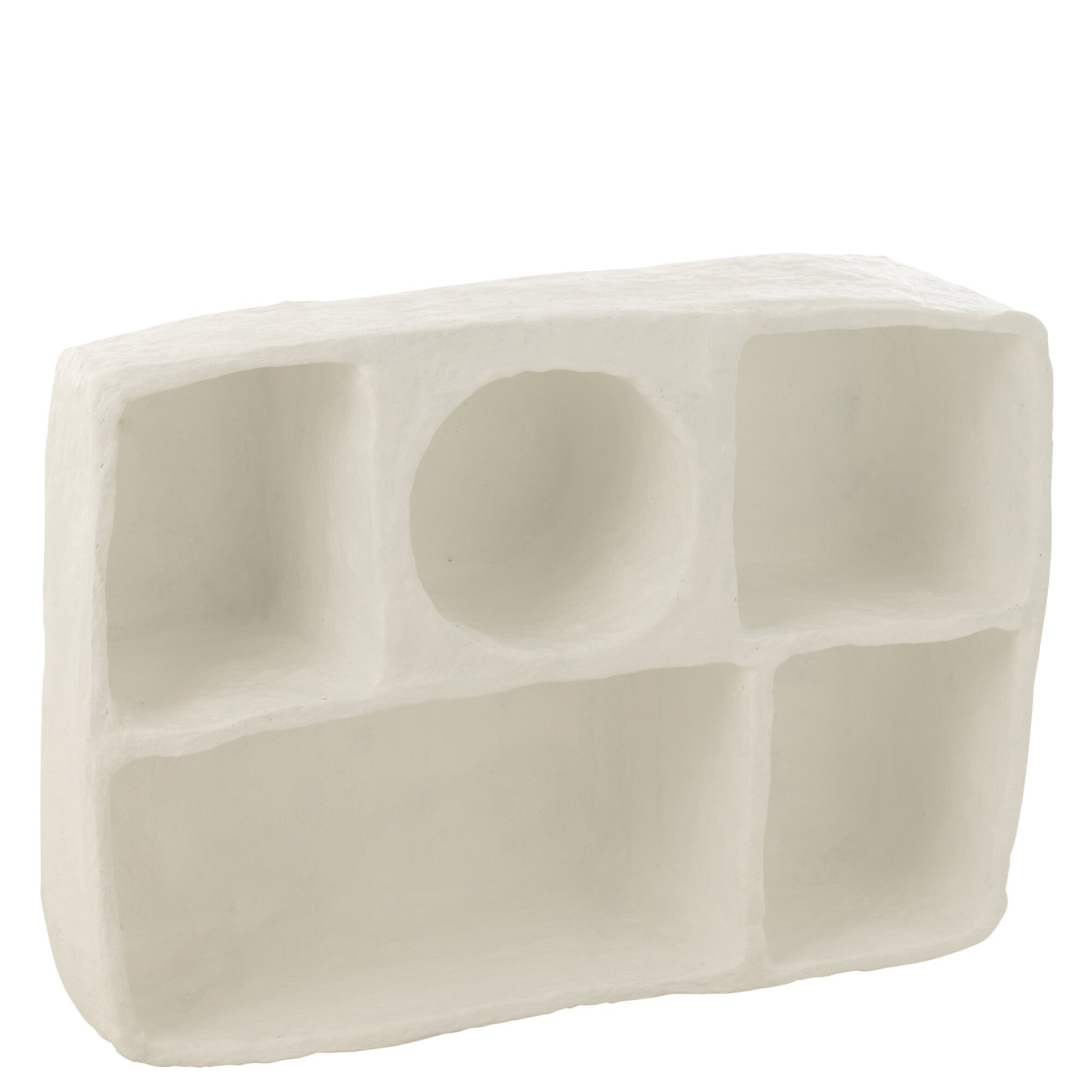 Wandrek Flint Papier Mache Wit Large - Wanddecoratie - J-Line - livinglovely.nl