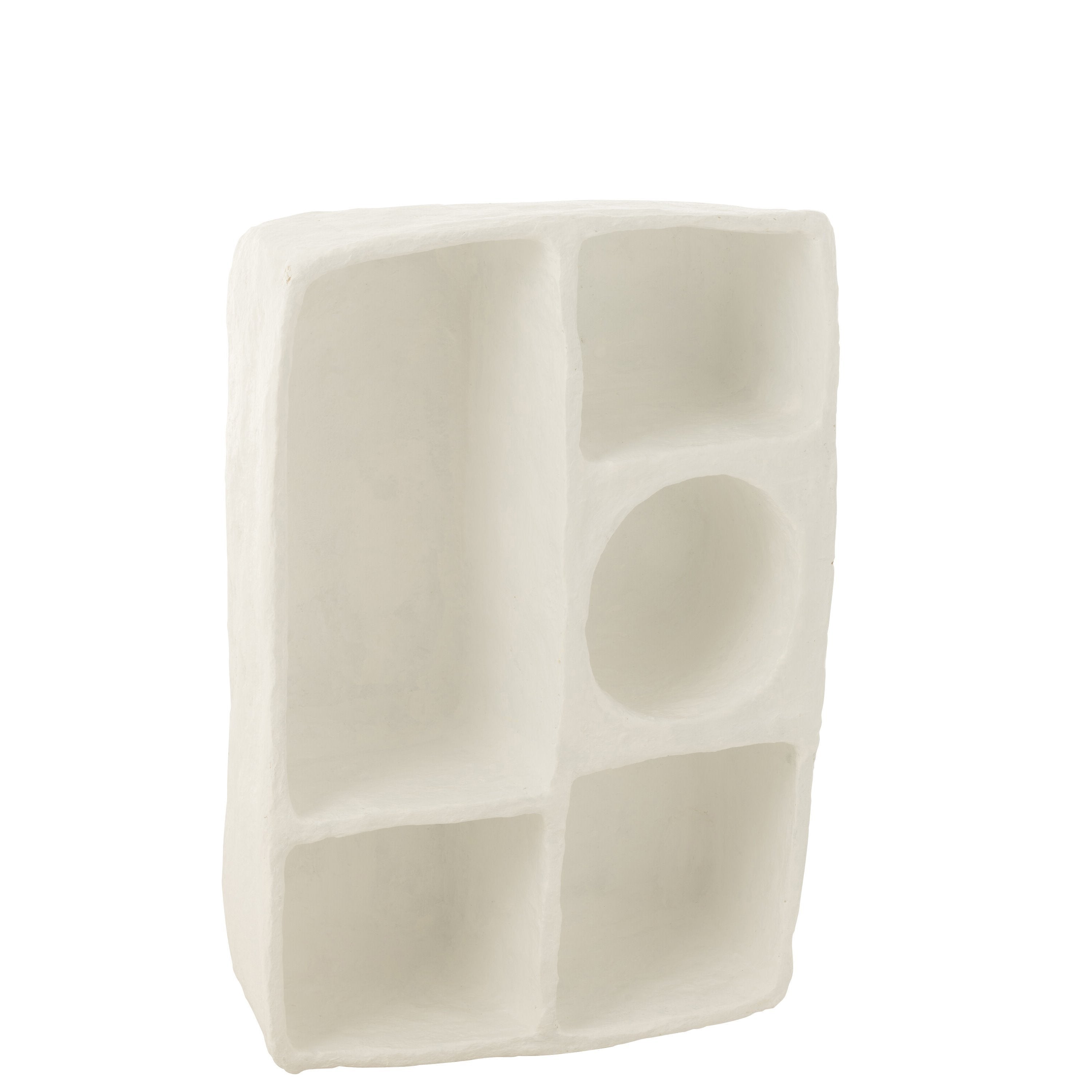 Wandrek Flint Papier Mache Wit Large - Wanddecoratie - J-Line - livinglovely.nl