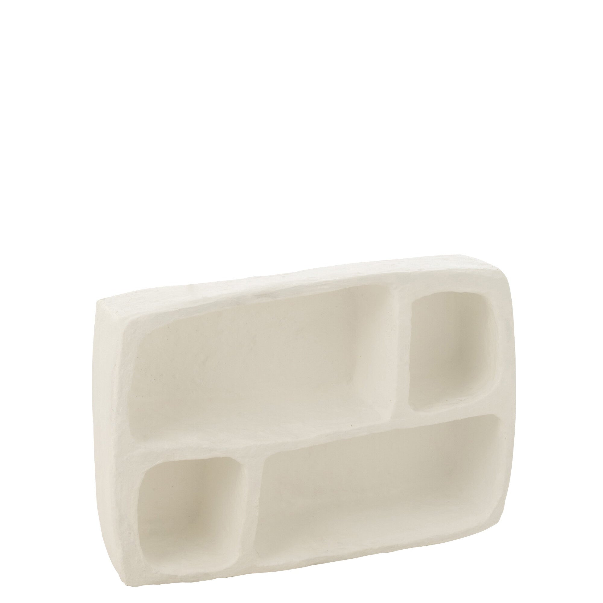 Wandrek Flint Papier Mache Wit Small - Wanddecoratie - J-Line - livinglovely.nl