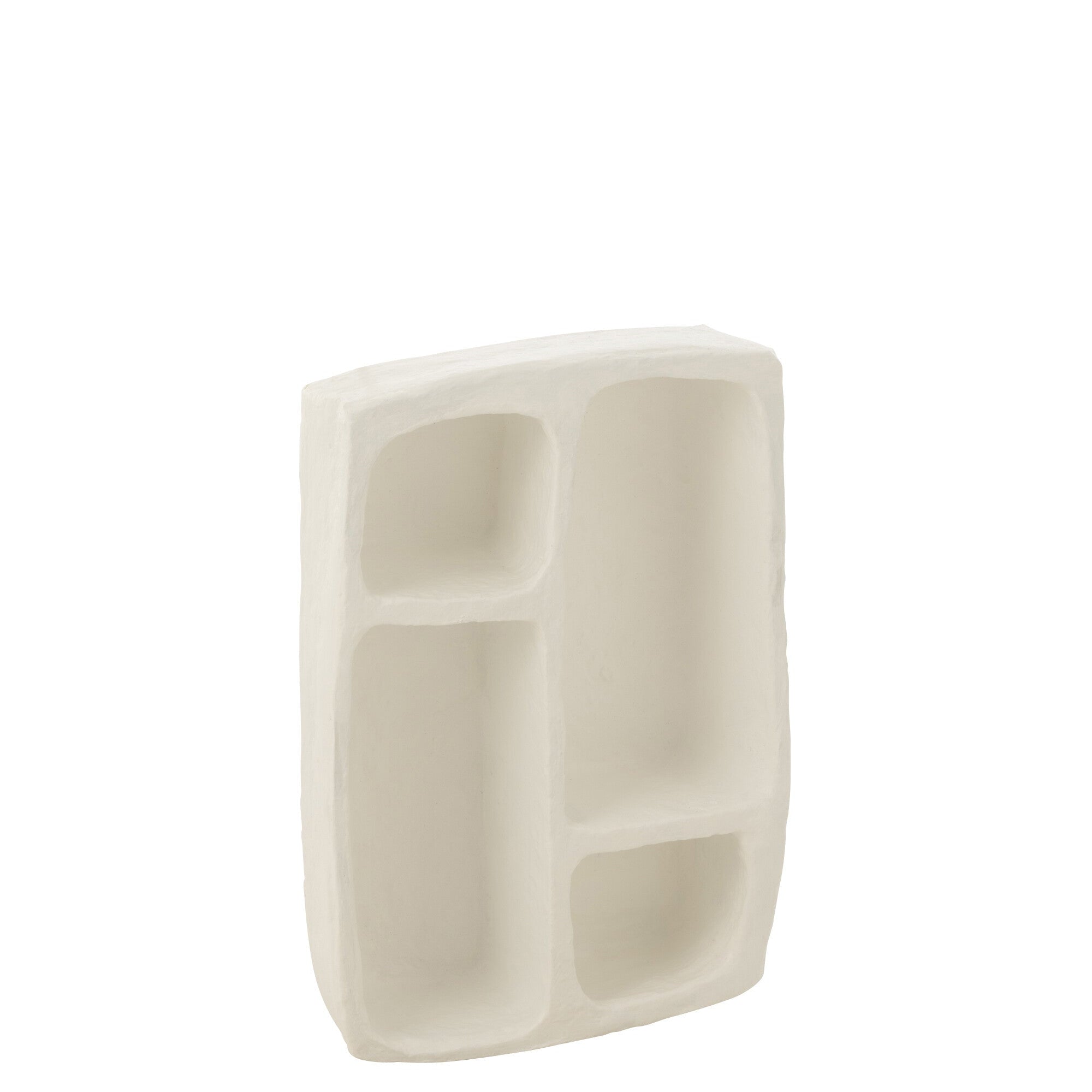 Wandrek Flint Papier Mache Wit Small - Wanddecoratie - J-Line - livinglovely.nl