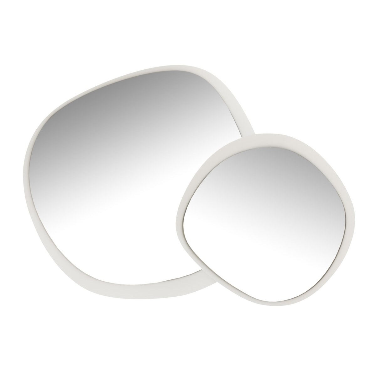 Wandspiegel Metaal/Glas Wit Small 60.5x4.5x58cm - Spiegel - J-Line - livinglovely.nl