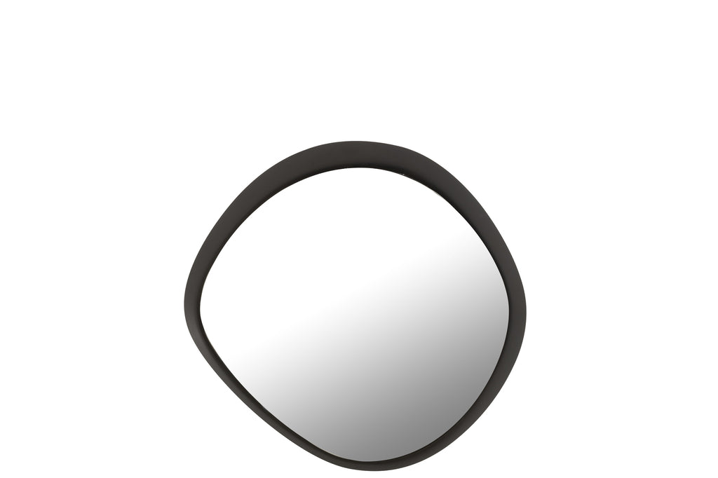Wandspiegel Rond Metaal/Glas Zwart Small - Spiegel - J-Line - livinglovely.nl