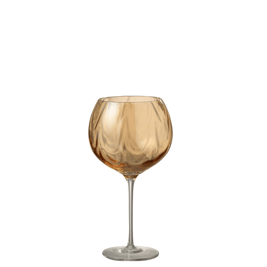 Wijnglas Oneffen Glas Amber , wijn glas , J-Line , livinglovely.nl