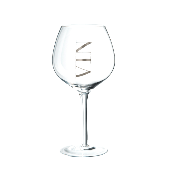 Wijnglas Rode Wijn Trans/Zilver , wijn glas , J-Line , livinglovely.nl