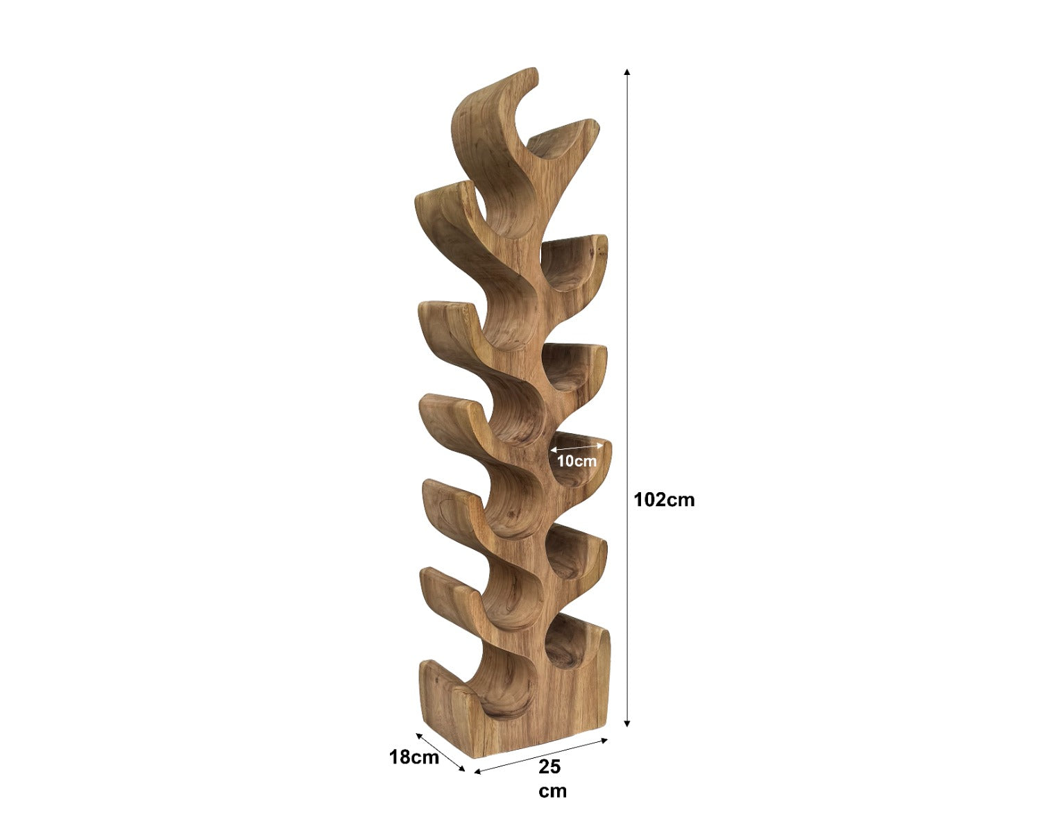 Wijnrek 12 Flessen van Livingfurn in massief suar hout