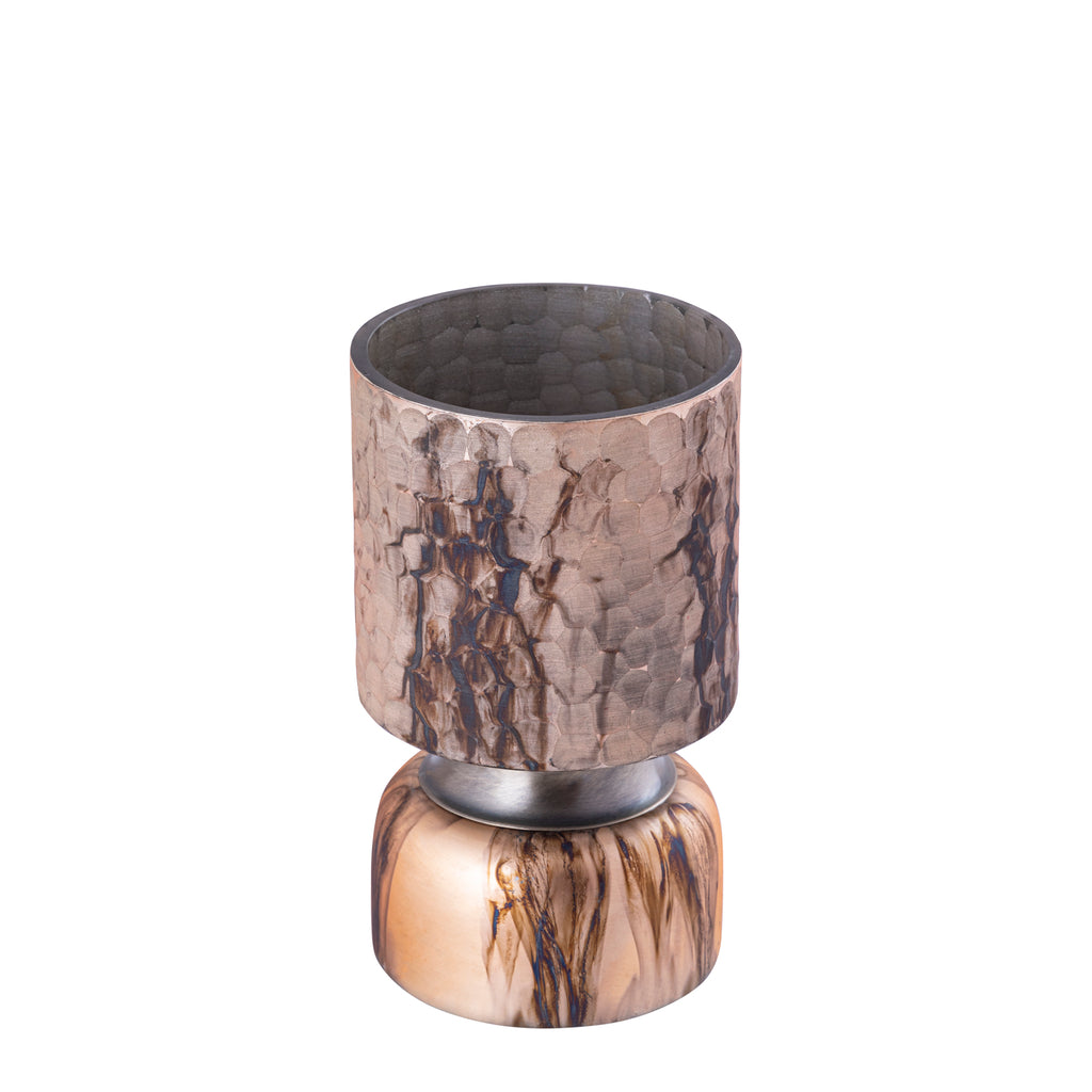 Windlicht Belinsu S- Ø12x20 cm - Glas - Koper PTMD - Windlicht - PTMD - livinglovely.nl