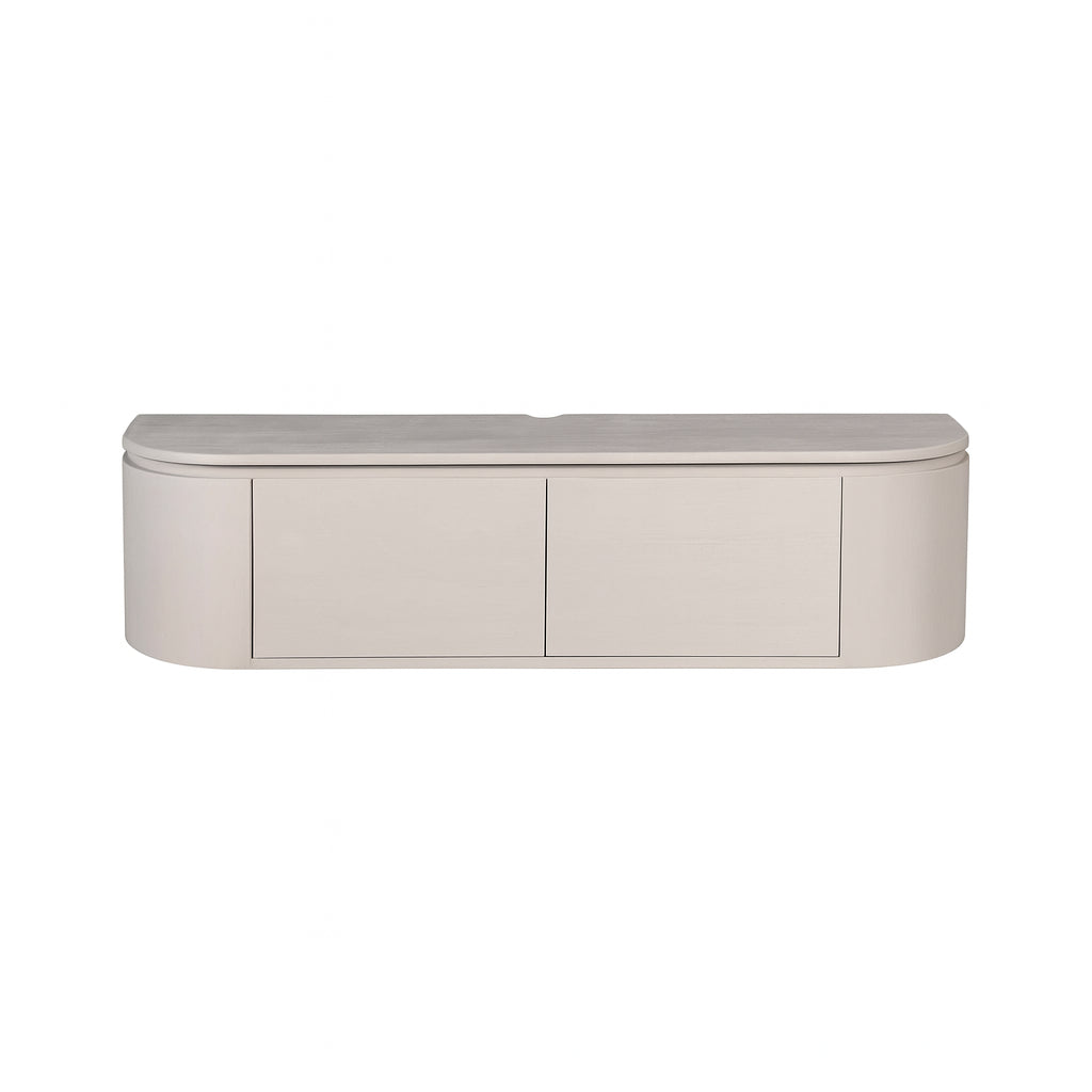 Zwevend TV-meubel Excellent Taupe 120cm van Starfurn zonder pootjes, als zwevend meubel