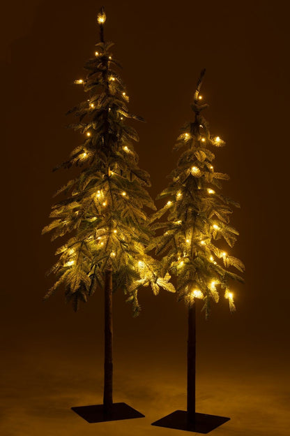 Kerstboom met LED-lampjes en sneeuw Large J-Line 170x45cm