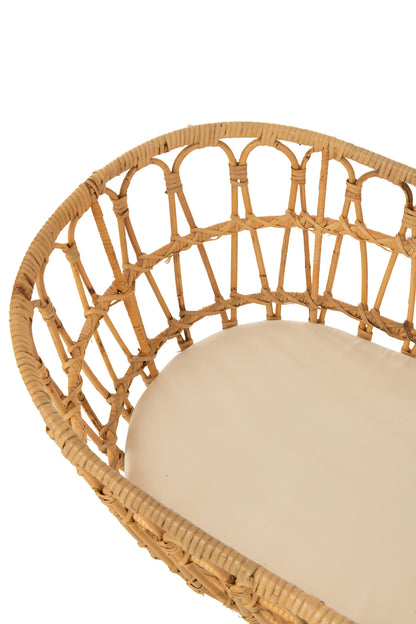 Kinderbed+Matras Rotan/Metaal Naturel/Wit J-Line