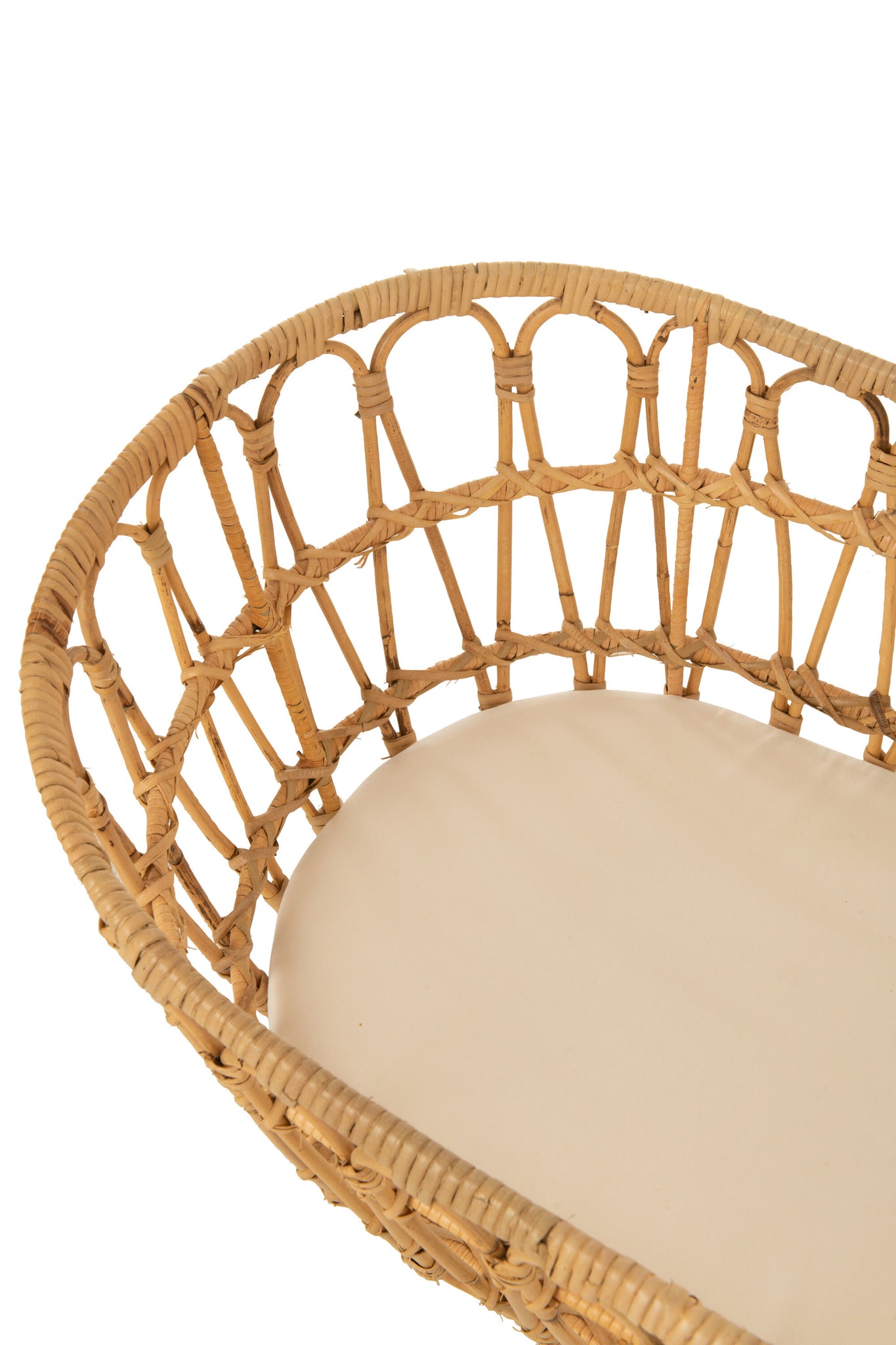 Kinderbed+Matras Rotan/Metaal Naturel/Wit J-Line