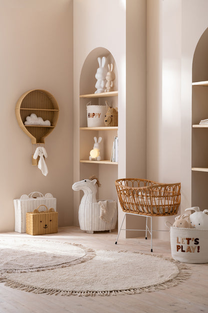 Kinderbed+Matras Rotan/Metaal Naturel/Wit J-Line