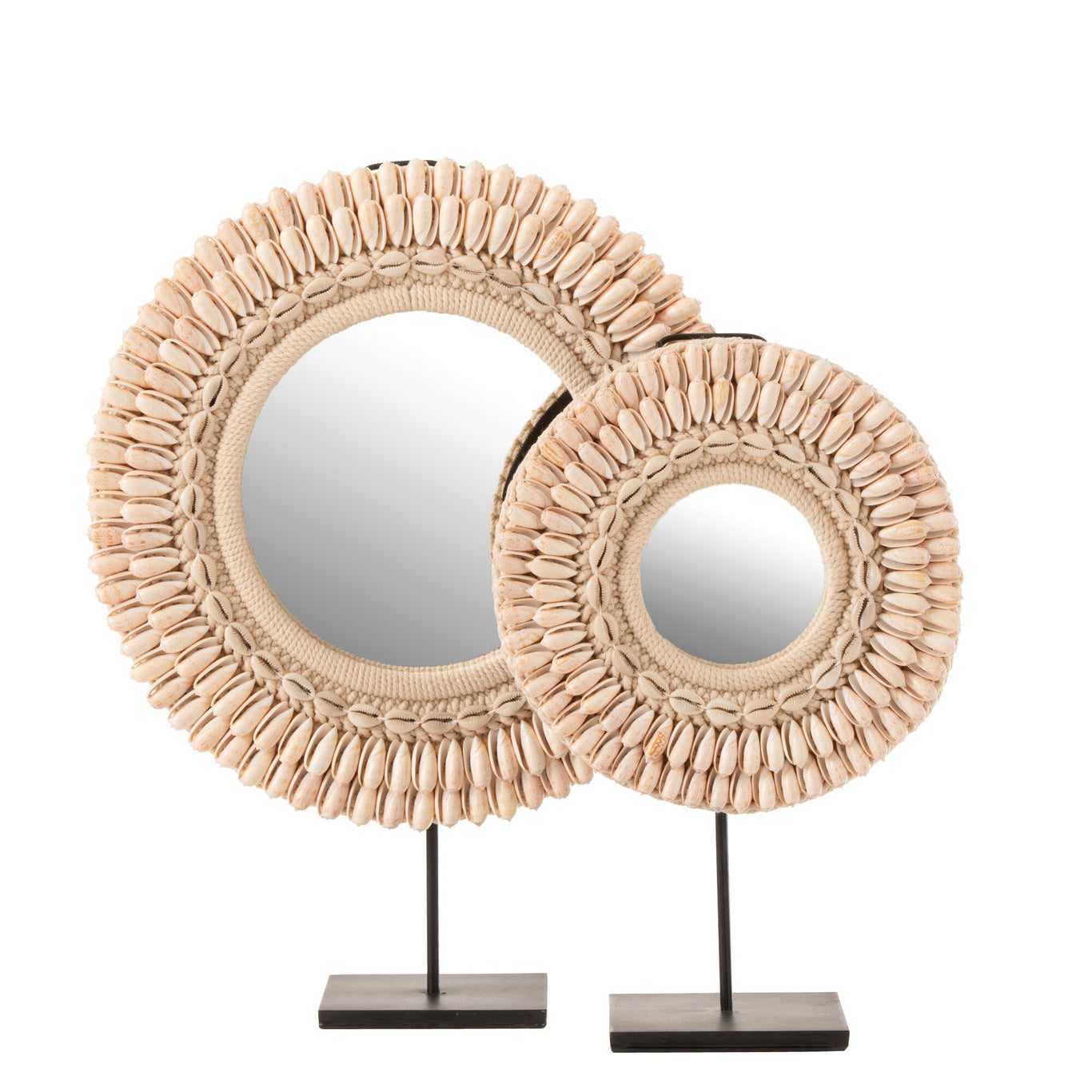 Spiegel Op Voet Mona Schelpen Licht Rose Large J-Line