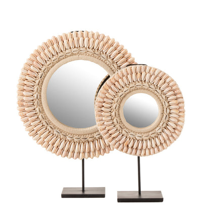 Spiegel Op Voet Mona Schelpen Licht Rose Large J-Line