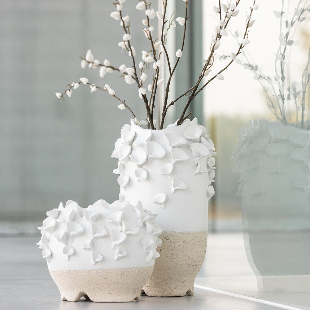 Bloempot Anemone Keramiek Wit/Beige J-Line