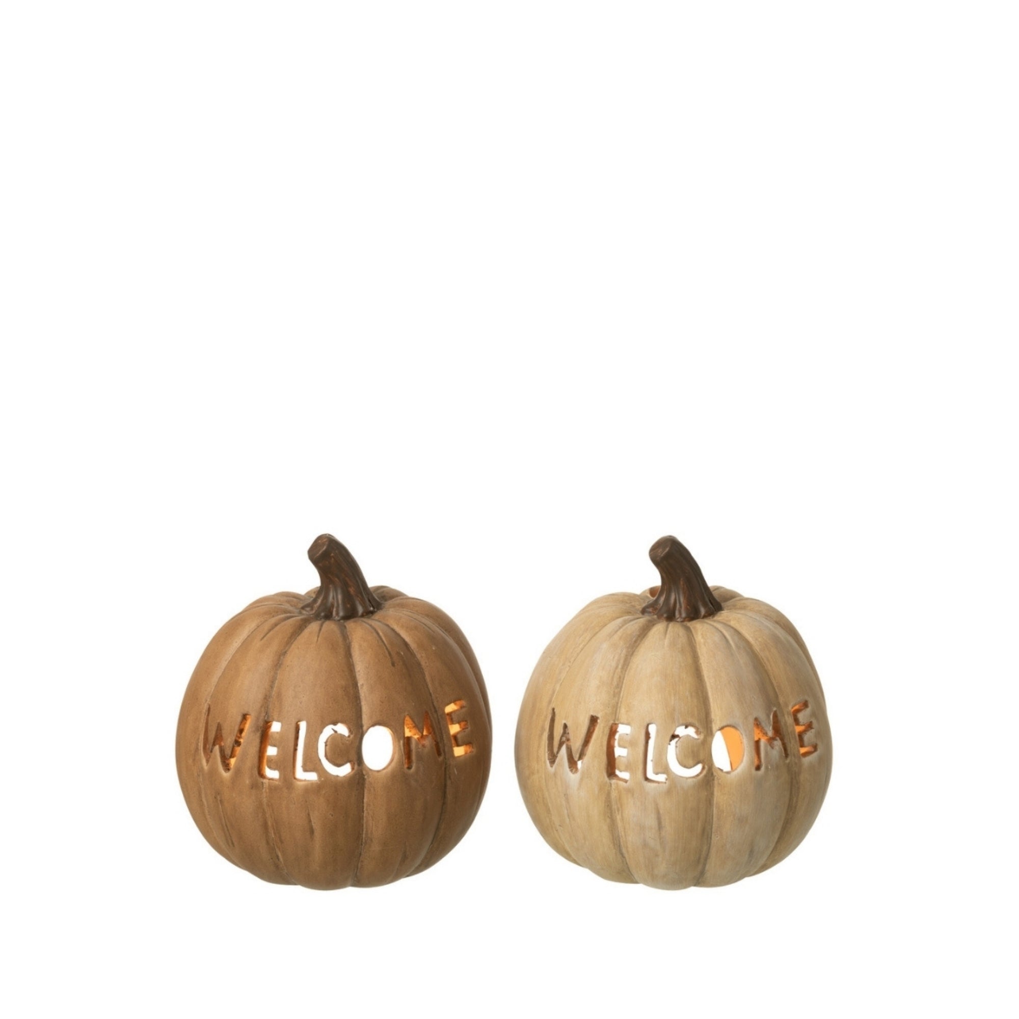 Pompoen Kaarshouder Halloween Large Set van 2 J-Line