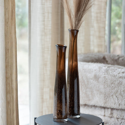 Donkerbruine Glazen Vaas Cylinder Large J-Line