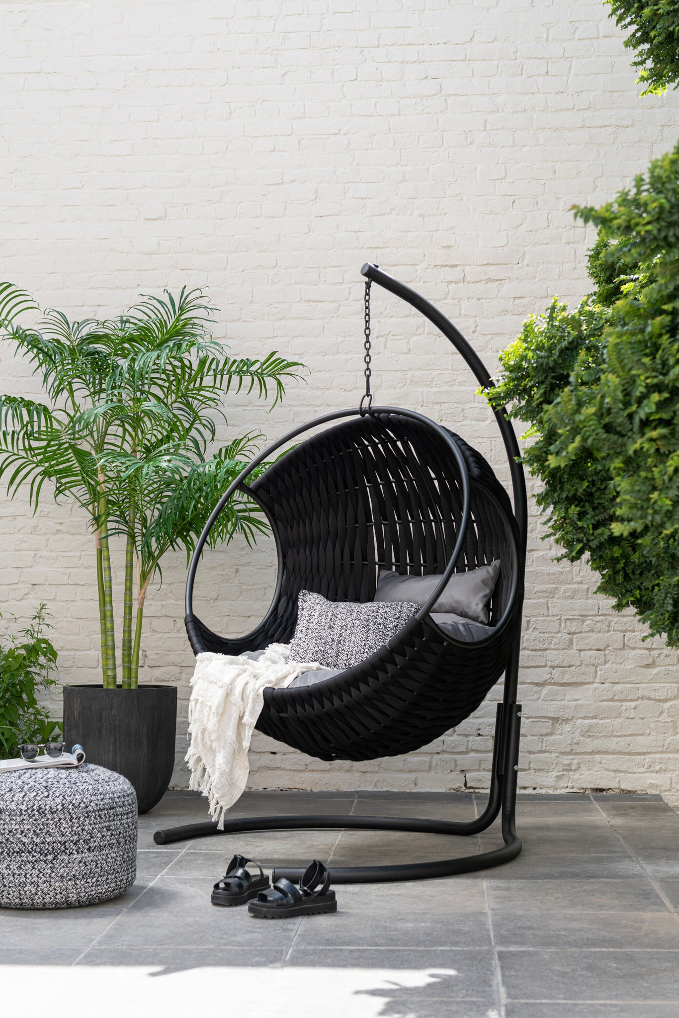 Bamboepalm In Pot Plastiek Groen/Zwart Small J-Line