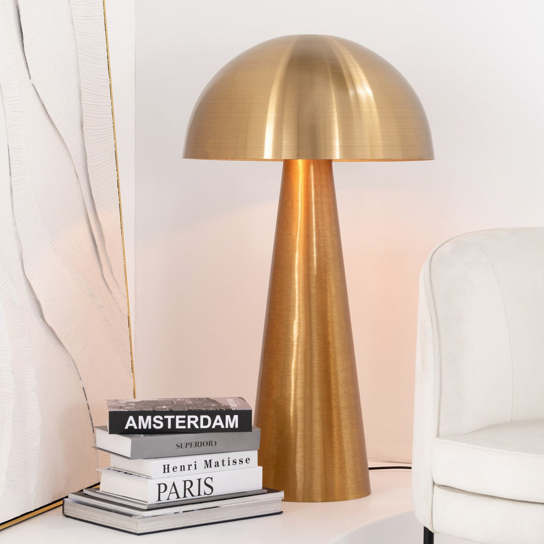 Lamp Paddenstoel Metaal Mat Goud Extra Large J-Line