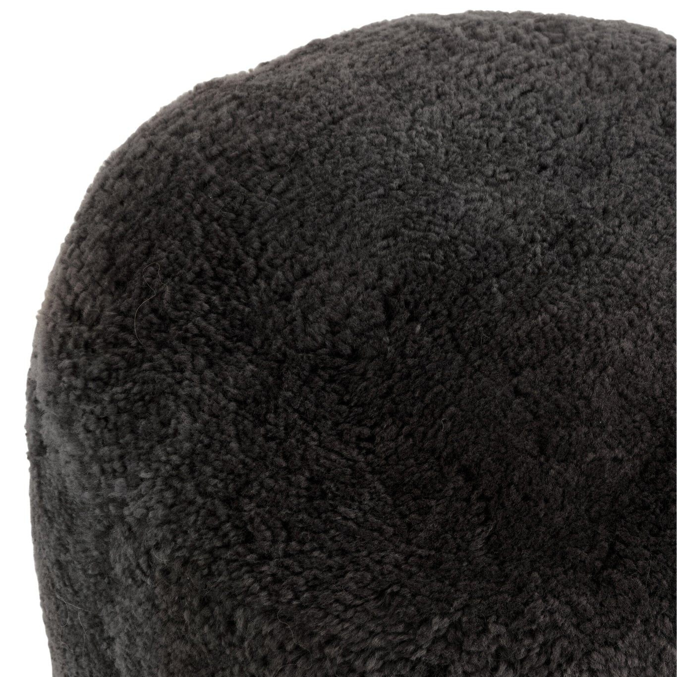 Poef Rond Schapenvel Donker Grijs J-Line