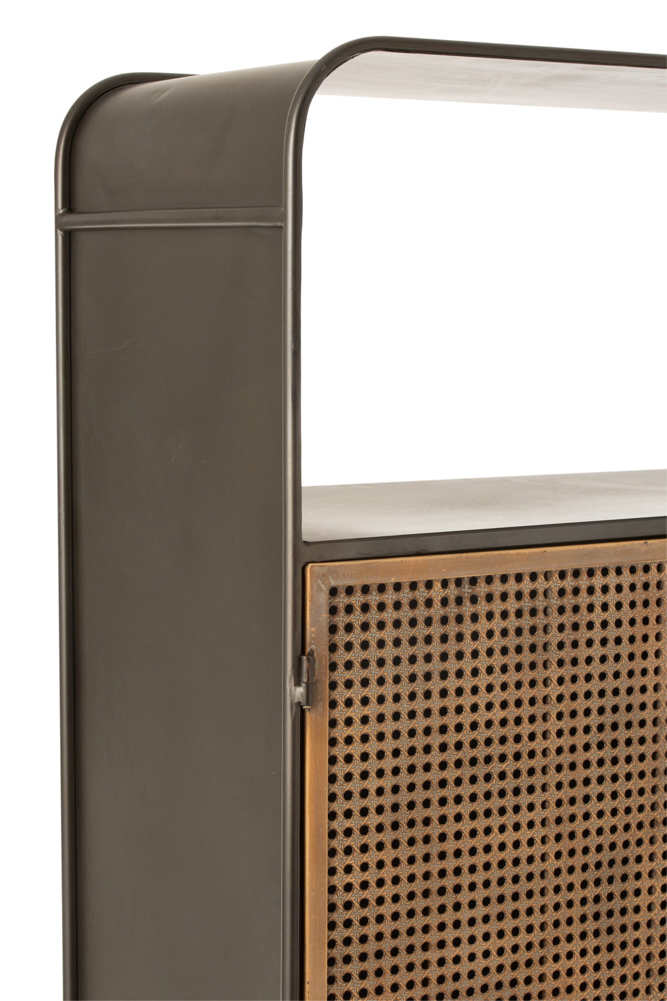 Kast Hoog 3 Lades Metaal/Hout Zwart/Naturel J-Line