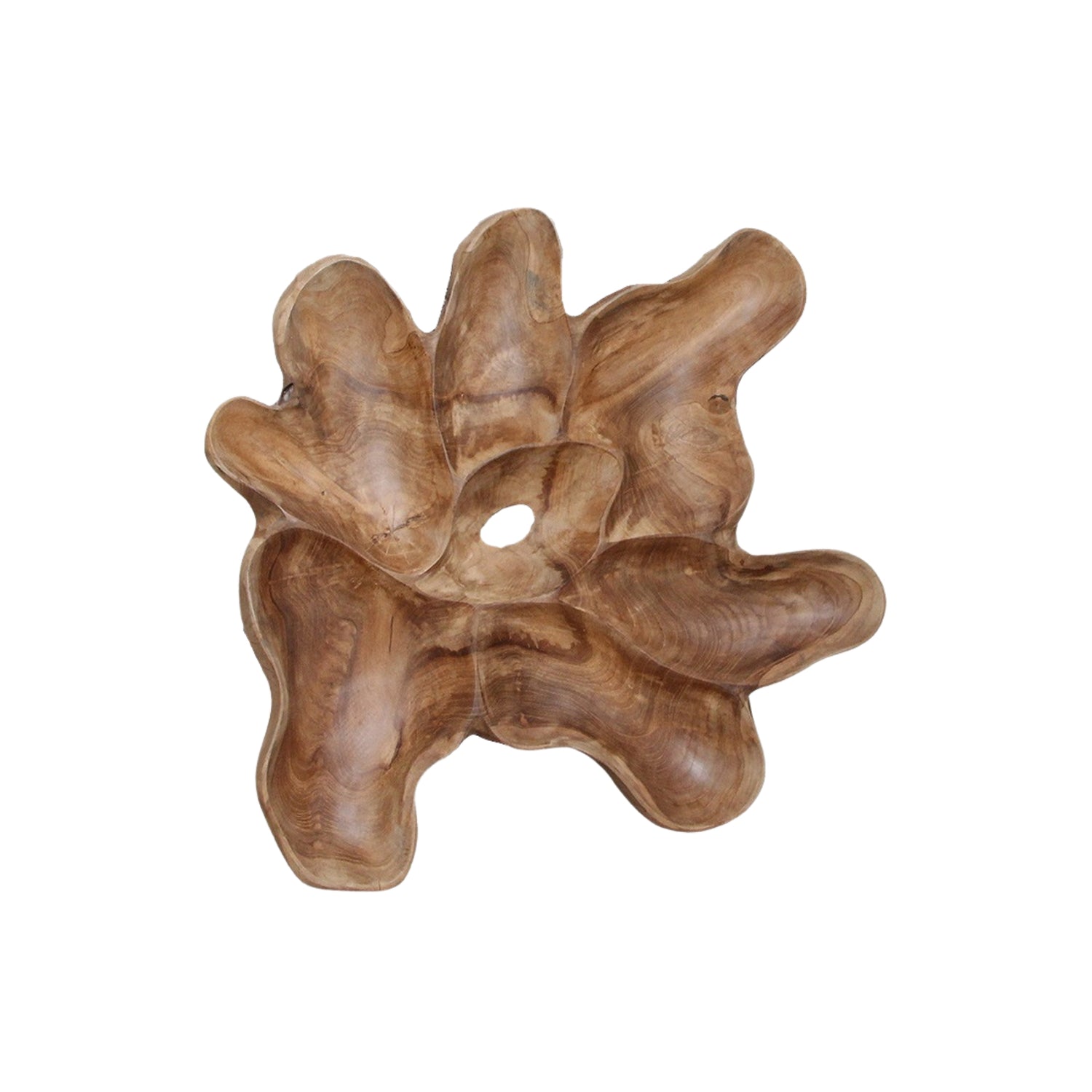 Teakhouten Wanddecoratie Peony Large Raw Materials