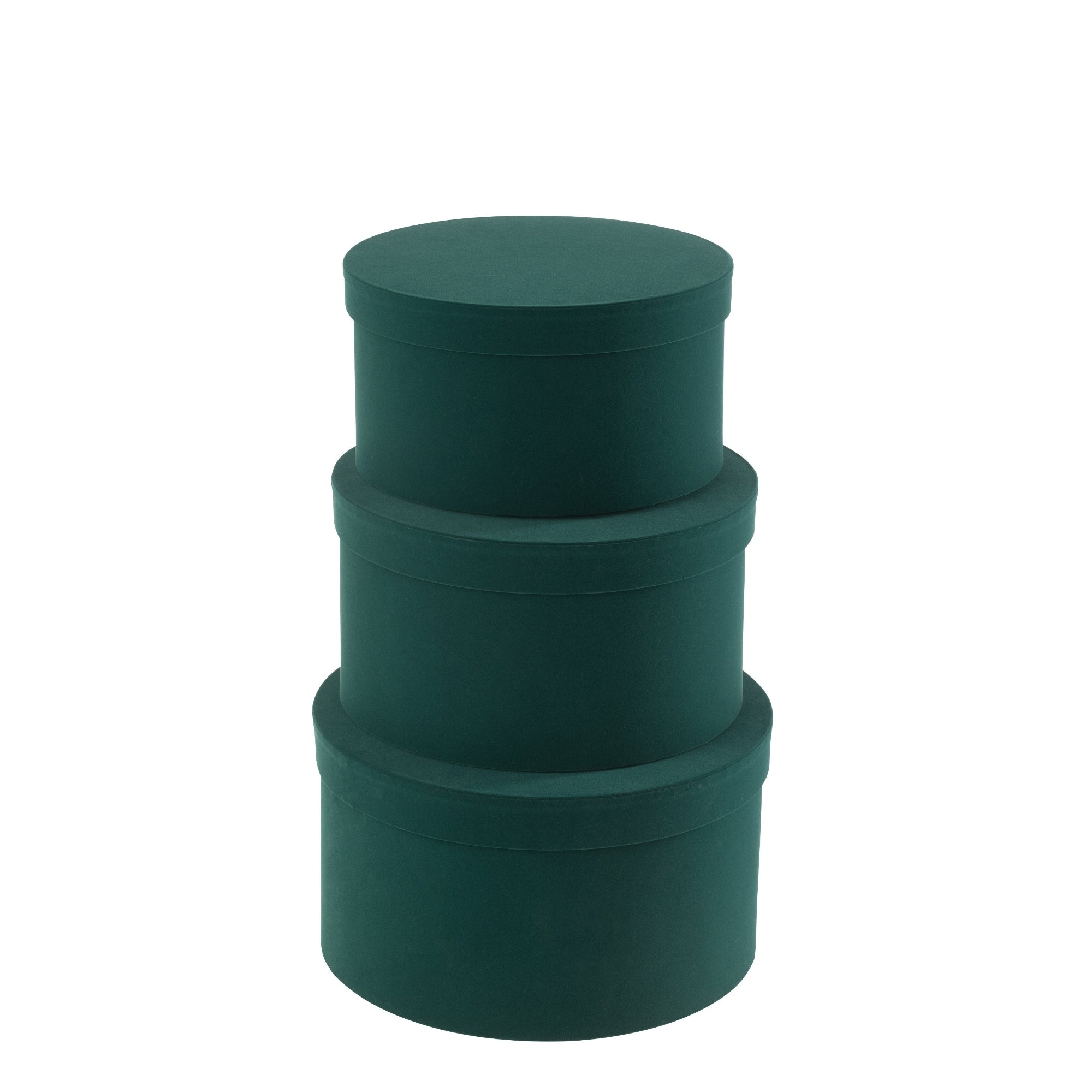 Dozen Rond Plat Fluweel Papier Groen Set van 3 J-Line