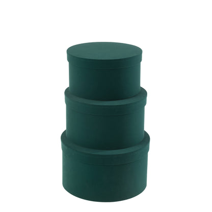 Dozen Rond Plat Fluweel Papier Groen Set van 3 J-Line