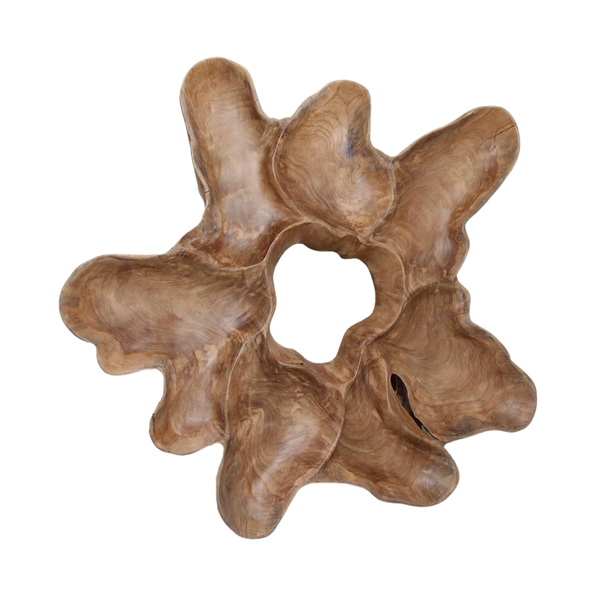 Teakhouten Wanddecoratie Peony XL Raw Materials