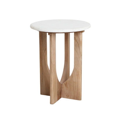 Kuching Bijzettafel Marmer Wit Raw Materials