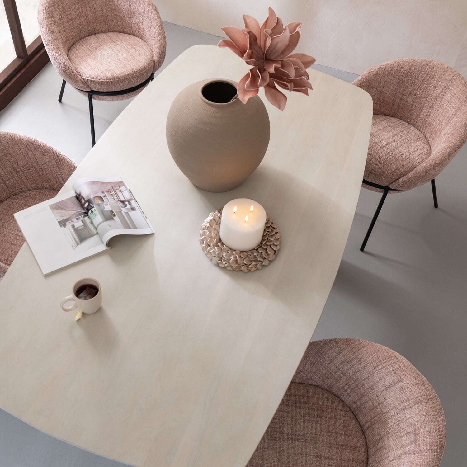 Eettafel Acaciahout Wit J-Line