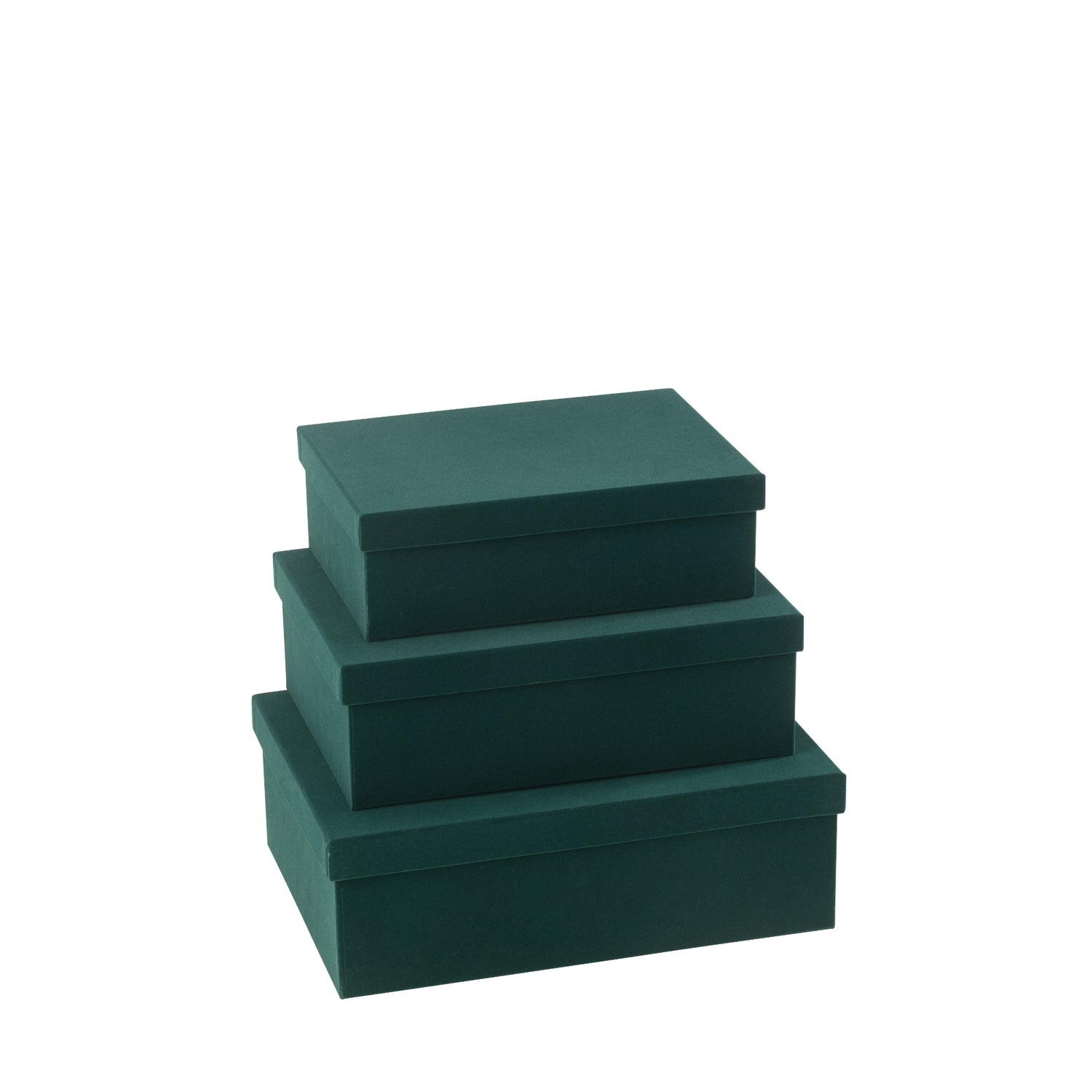Dozen Rechthoekig Fluweel Papier Groen Set van 3 J-Line