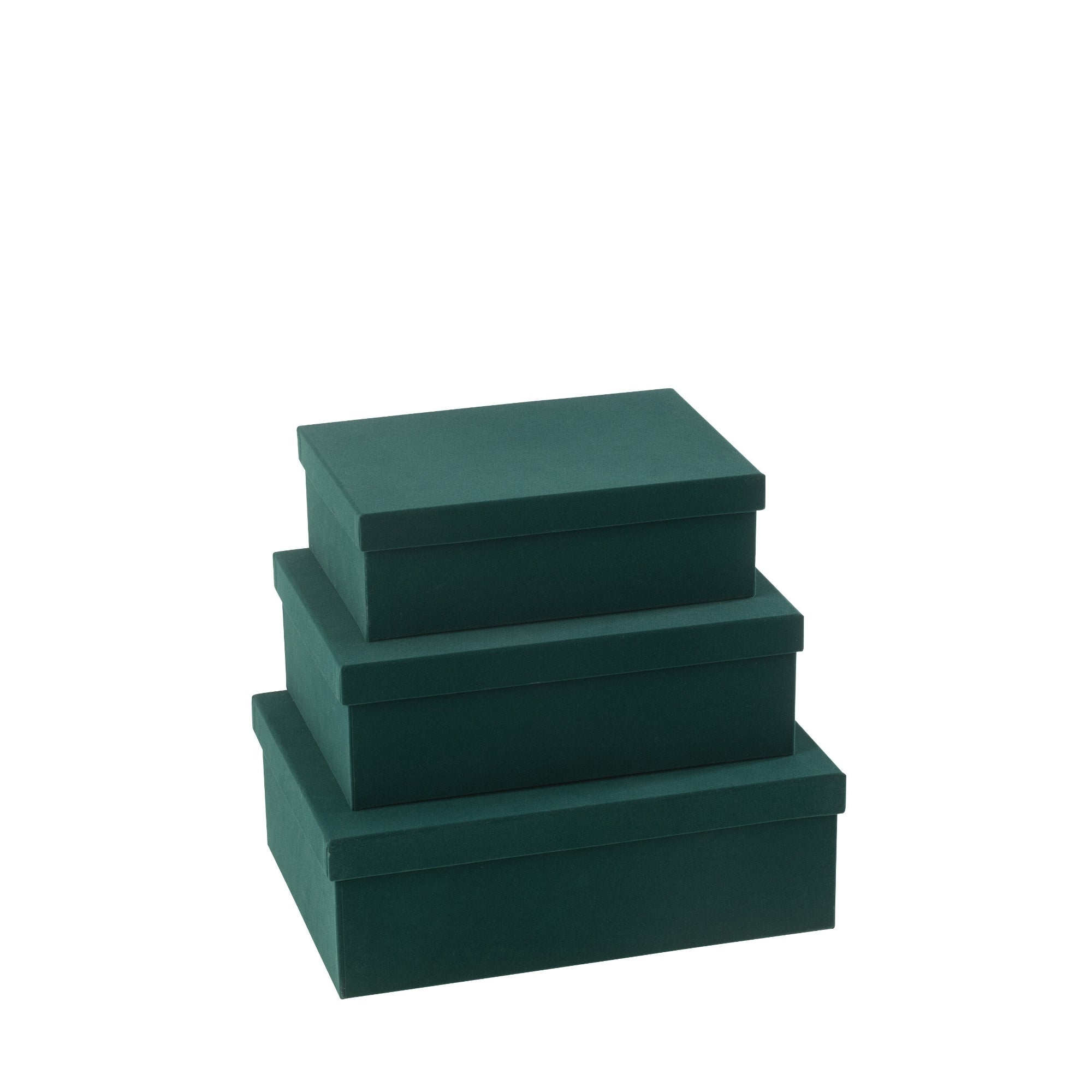 Dozen Rechthoekig Fluweel Papier Groen Set van 3 J-Line