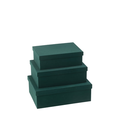 Dozen Rechthoekig Fluweel Papier Groen Set van 3 J-Line
