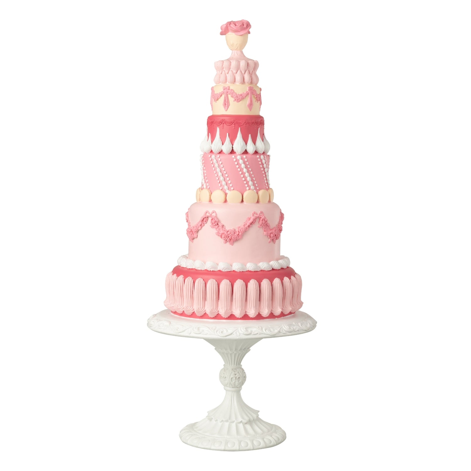Cake Op Voet Wit/Roze H59cm J-Line