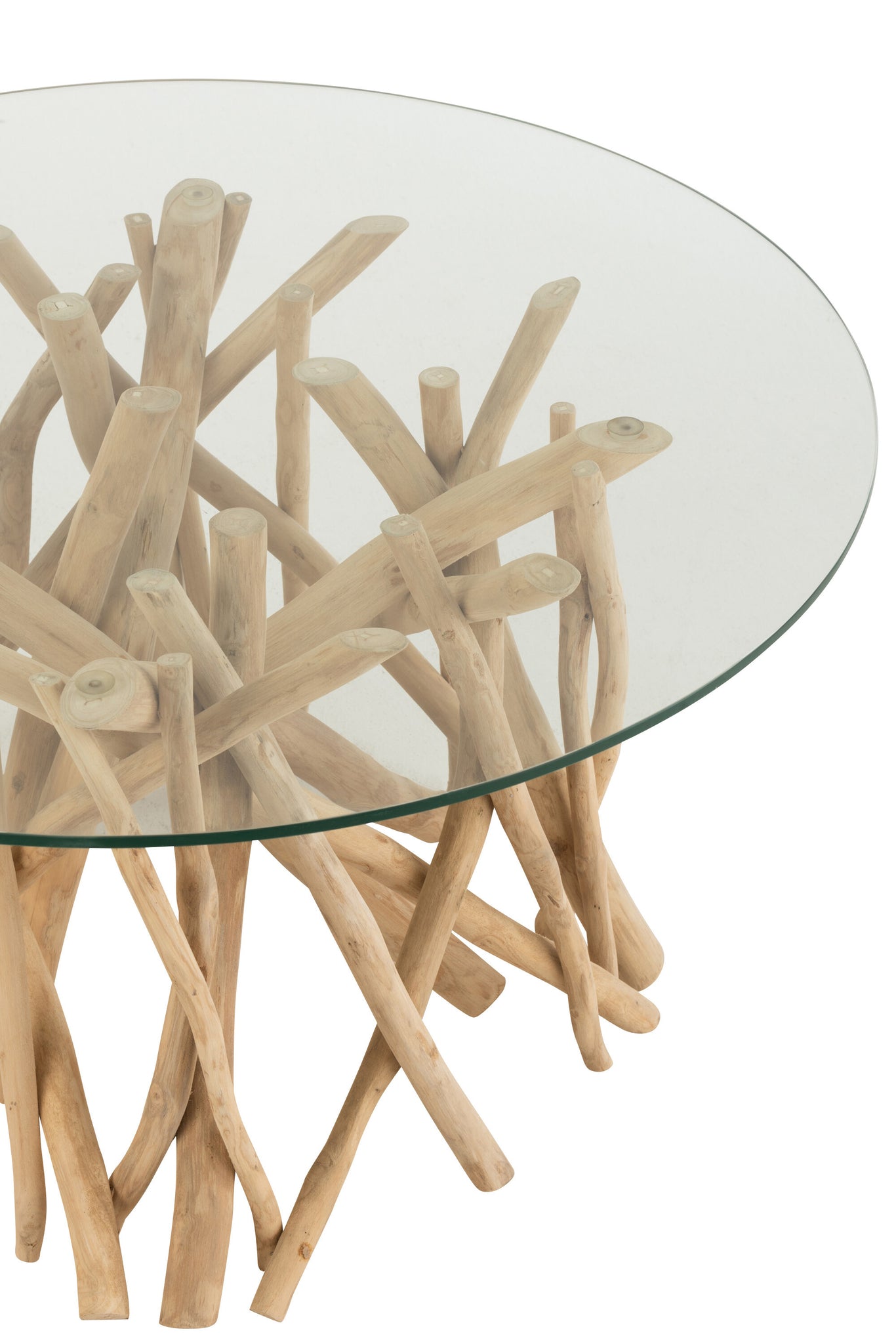 Salontafel Takken Teak Hout Naturel/Glas