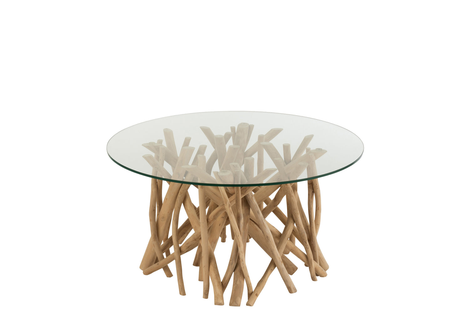 Salontafel Takken Teak Hout Naturel/Glas